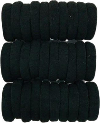 SENECIO® 30Pc Rope Stretchable Seamless Elastic Hair Ties No Damage Ponytail Holder Thick Rubber Band(Black)