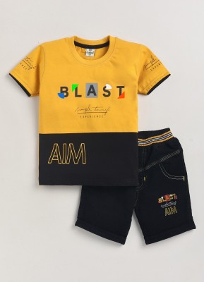 ZADMUS Baby Boys Party(Festive) T-shirt Shorts(Yellow)