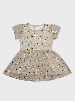ME N MY Baby Girls Midi/Knee Length Casual Dress(Multicolor, Short Sleeve)