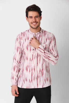 Koshin Men Printed Straight Kurta(Maroon)