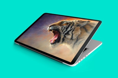 You Are Awesome YAA - Tiger Roaring Design Double Layered Laptop Skin (15.6inch) Vinyl Laptop Decal 15.6
