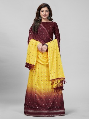 Mamatva Embellished, Self Design Semi Stitched Lehenga Choli(Yellow)