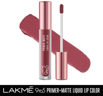 Lakmé 9to5 Primer + Matte Liquid Lip Color  (MB1 Hustling Nude, 4.2 ml)