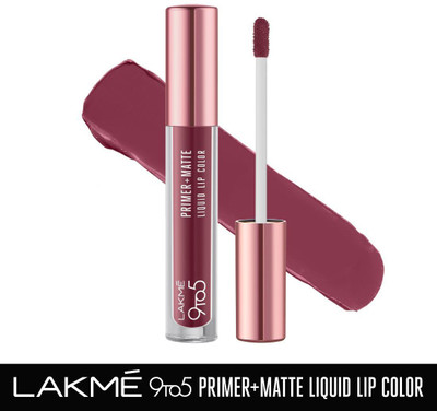 Lakmé 9to5 Primer + Matte Liquid Lip Color (MM1 Edgy Mauve, 4.2 ml)