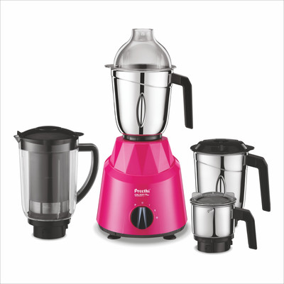 Preethi Galaxy Plus MG 250 – Super Extractor Juicer Jar, Vega W5 Motor with 5yr Warranty 750 Juicer Mixer Grinder (4 Jars, Pink/Black)
