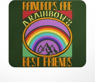 LASTWAVE Raindrops are a rainbow's best friends, Rainbow Design Graphic Printed Non Slip Base Mousepad(Multicolor)
