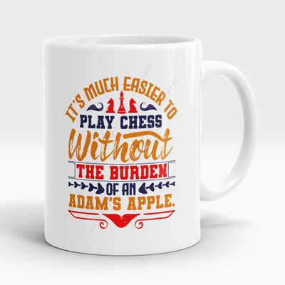 LASTWAVE It’s much easier to play chess without the burden of an Adam’s apple, Chess Ceramic Coffee Mug(325 ml)