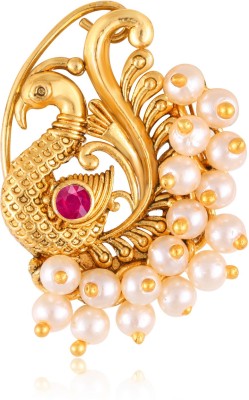 VIGHNAHARTA Pearl Gold-plated Plated Brass, Alloy Nathiya