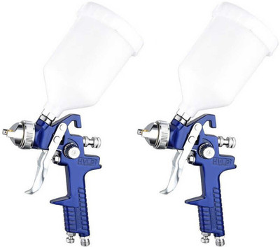 Air-ga Combo 2 Sets of H827 1.4mm Hvlp Paint Spray Gun machine with Tool kits HVLP Sprayer(Blue)