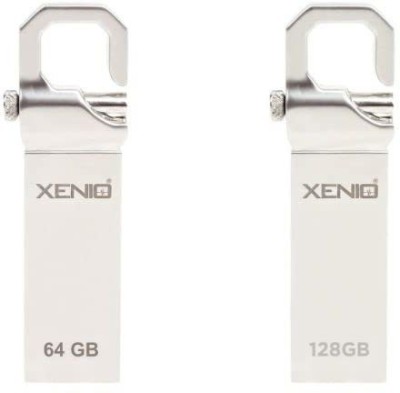 Xenio 64gb & 128Gb USB Pen Drive / Flash Drive with Metal Body I Pack of 2 I PX015 64 GB Pen Drive(White)