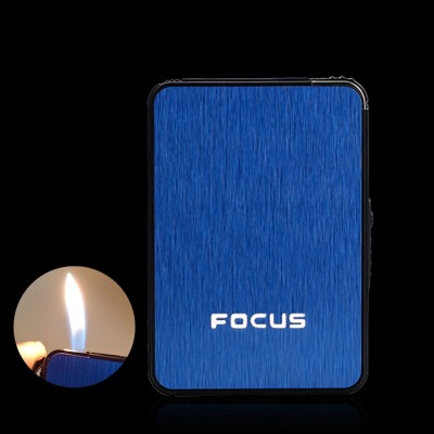 Crokroz FOCUS JD-YH003 Cigarette Case aluminum Body 2 In 1 Thin Automatic Cigarette Case Cigarette Case With Slim and stylish cigarette case with Pocket Lighter(BLUE)