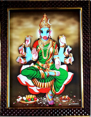 Framania VARAHI AMMA GREEN SAREE Religious Frame