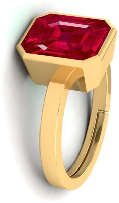 THE UNIQUE KART 5.25 RATTI RUBY MANIK GEMSTONE BRASS PLATED MEN AND WOMEN Brass Ruby Brass Plated Ring