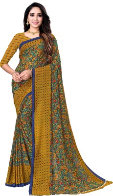 Kanooda Prints Printed Daily Wear Georgette Saree(Green)