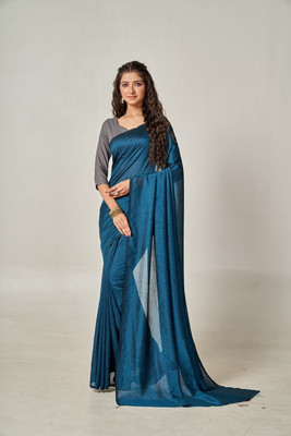 Sitanjali Solid/Plain Bollywood Georgette Saree(Light Green)