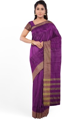 Samai Printed Daily Wear Cotton Silk Saree(Purple)