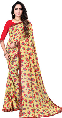 Kanooda Prints Printed Daily Wear Georgette Saree(Beige)