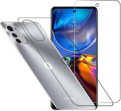 DOWRVIN Front and Back Tempered Glass for Motorola Moto E32(Pack of 2)