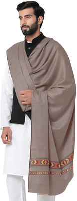 Braid N Cord Polyester Wool Blend Applique Men, Women Shawl(Grey)