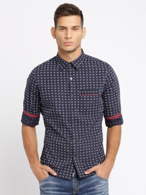 WROGN Men Printed Casual Dark Blue, White Shirt