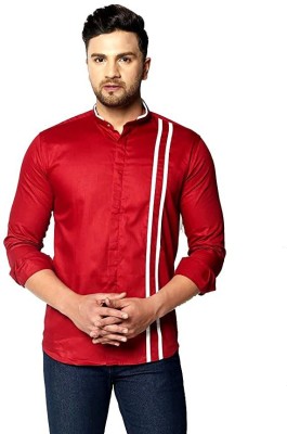 Peter Blues Men Striped Casual Red Shirt