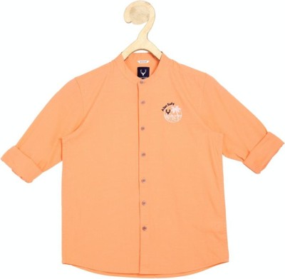 Allen Solly Boys Solid Casual Orange Shirt