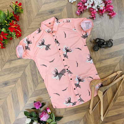 VG BROTHER Men Printed Casual Gold Shirt