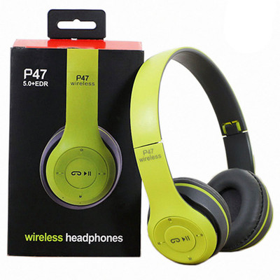 Techobucks Over The Head Wireless Bluetooth Headset Bluetooth Headset Bluetooth without Mic(Green, In the Ear)