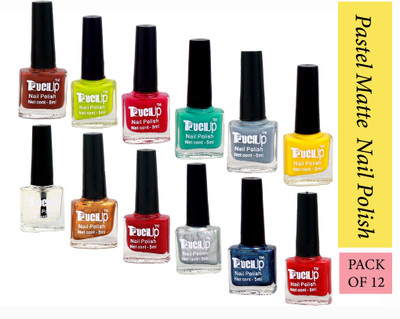 touchup Pastel Matte Nail Polish Combo Set of 12 Multicolor(Pack of 12)