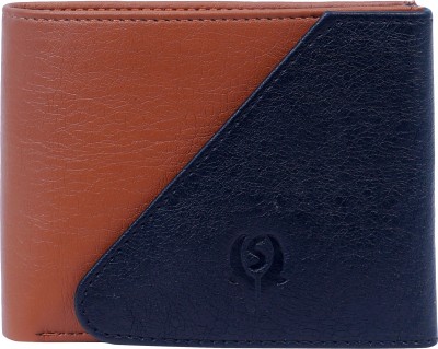 SAMTROH Men Casual Brown, Blue Artificial Leather Wallet(3 Card Slots)