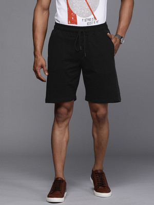 WROGN Solid Men Black Regular Shorts