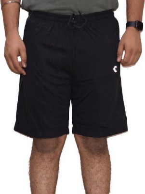 CRESCENT Solid Men Black Basic Shorts