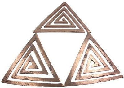 Shubh Sanket Vastu Copper Triangle Helix for South-East, Vaastu Dosh Nivaran (4 Inches , Pack of 3) Decorative Showpiece  -  10.16 cm(Copper, Copper)