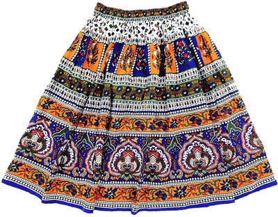 SHREE GOVIND TEXTILES Printed Girls Flared Yellow Skirt