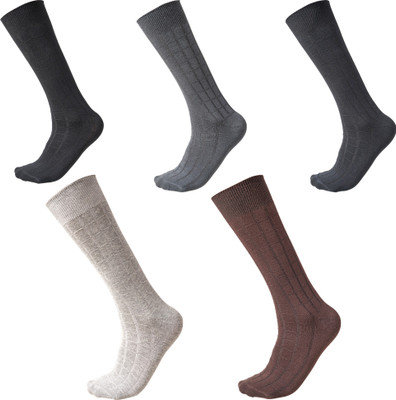 DOUBLE SEVEN Men Self Design Mid-Calf/Crew(Pack of 5)