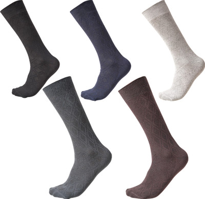DOUBLE SEVEN Men Self Design Mid-Calf/Crew(Pack of 5)