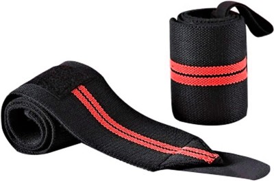 TRIMMO ® [2-Pcs] Wrist Support Band With Thumb Loop Strap Wrist Support(Black, Red)