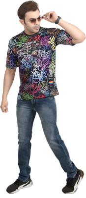 SM Choice Printed Women Round Neck Multicolor T-Shirt