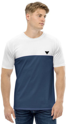 AMSHA Colorblock Men Round Neck White, Grey T-Shirt