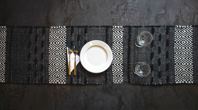 Impression Hut Multicolor 218.4 cm Reversible Table Runner(Cotton)