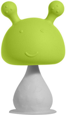 CHILD CHIC Mushroom Shape Baby Teether with Rattle Made of Food Grade Silicone Teether(Green)