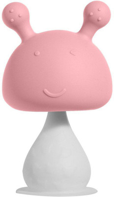 CHILD CHIC Mushroom Shape Baby Teether with Rattle Made of Food Grade Silicone Teether(Pink)