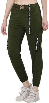 Purser Printed Women Dark Green Track Pants
