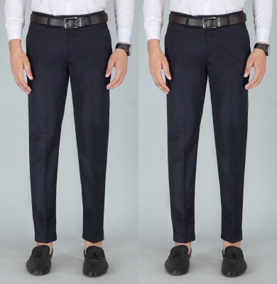 Kurus Slim Fit Men Blue Trousers