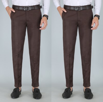 Kurus Slim Fit Men Brown Trousers