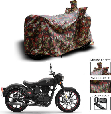 Kanushi Industries Waterproof Two Wheeler Cover for Royal Enfield(Classic 350, Brown)