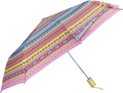 The CLOWNFISH Octagon Series 3 Fold Auto Open Nylon Umbrellas (Multicolour-Yellow Handle) Umbrella(Yellow)