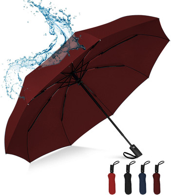 Conquest Auto Open And 3 Fold Umbrella For Protection Against Rain Sun&UV Rays with cover Umbrella(Green)