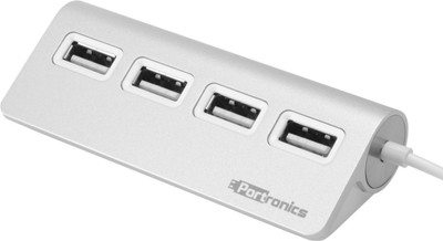 Portronics M Port 24 USB 2.0 Aluminium HUB with 4 USB Ports for Mobile Phone and Tablets 2.0 USB Hub(Silver)