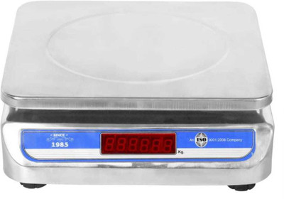 Shrines Digital 30kg auto Kata highly durable steel body rechargeable battery weight machine Weighing Scale(Silver)